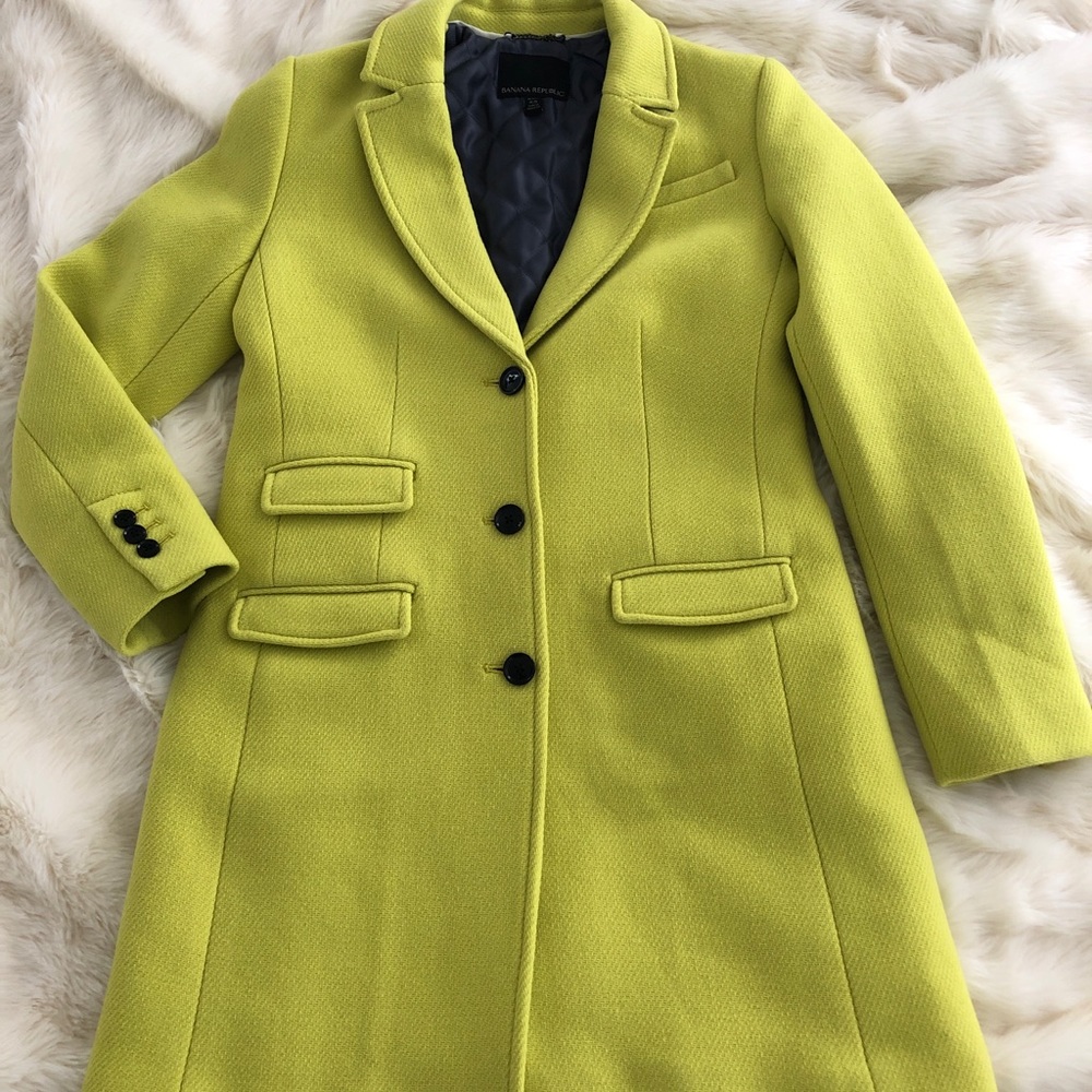 Banana Republic Chartreuse Green Wool Jacket